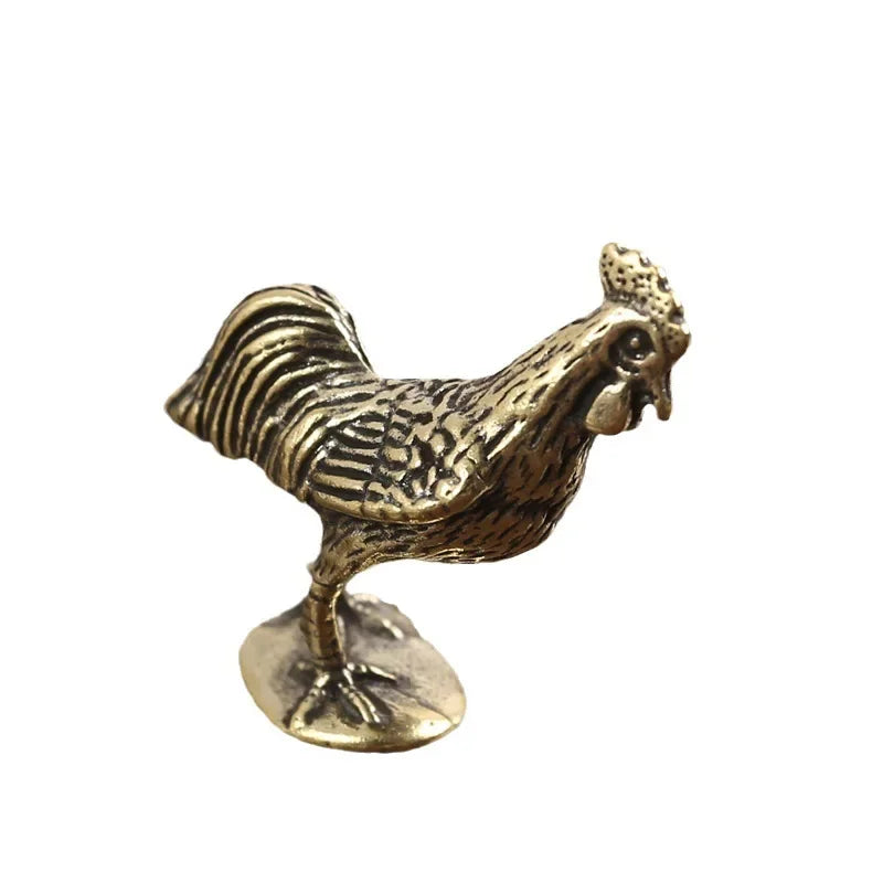 Antique Copper Cock Figurines