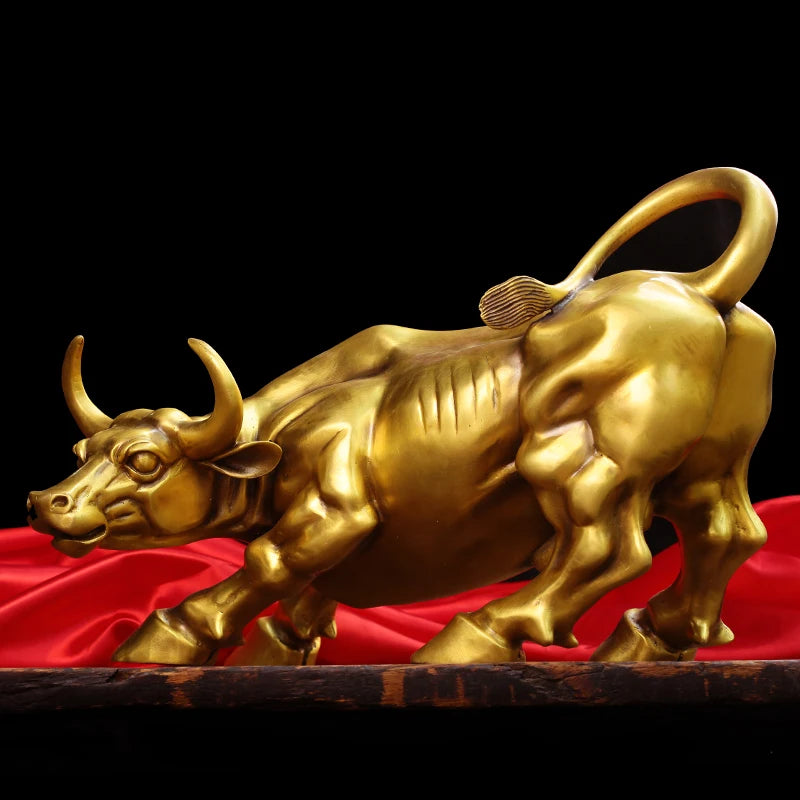 Copper Brass Bull Sculpture