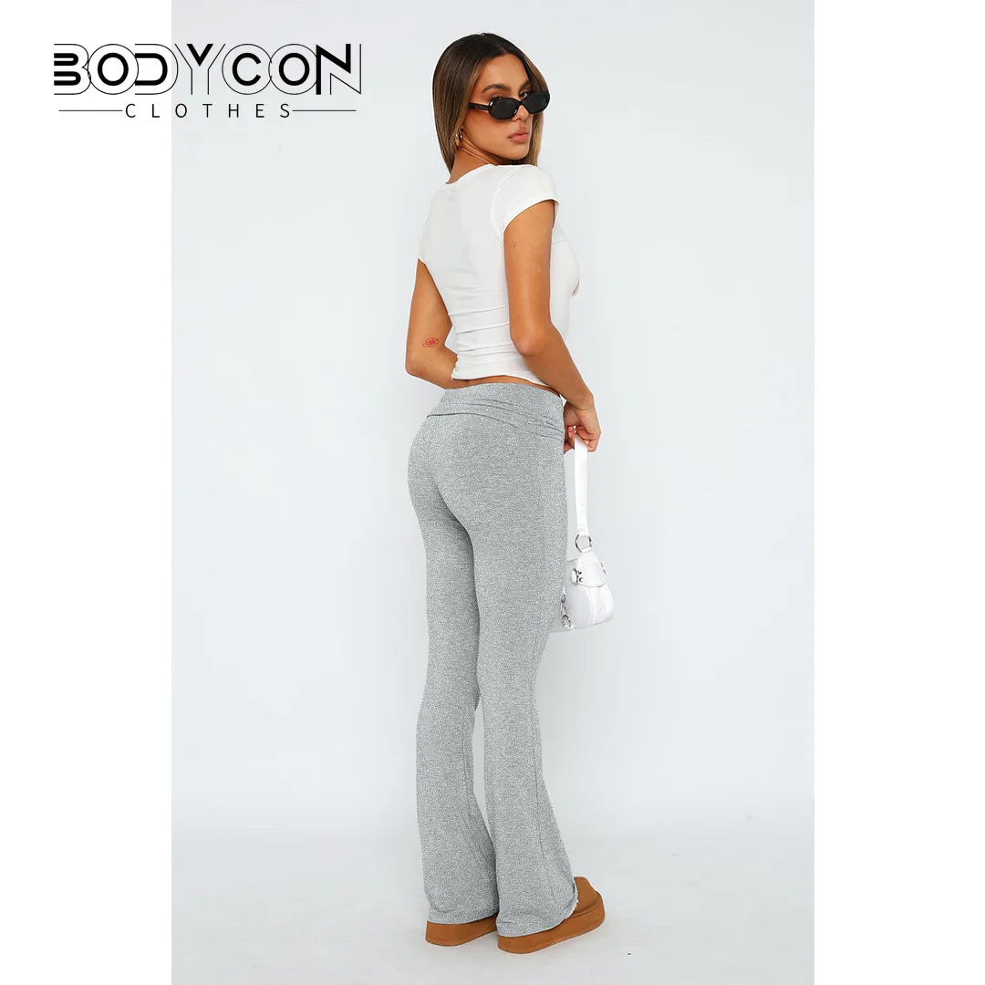 Women's Solid Woman Pants Slim Fitting High Waisted Streetwear