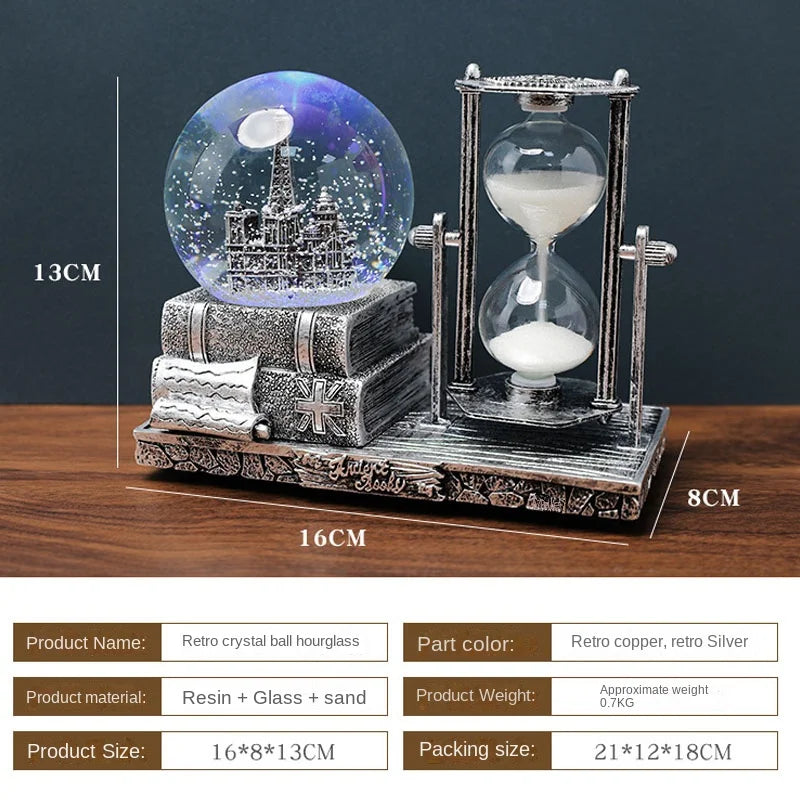 Time Crystal Ball Hourglass Antique