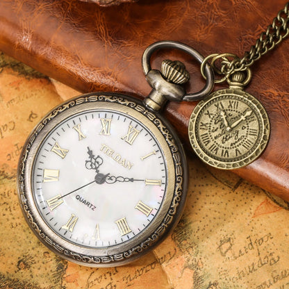 Antique Bronze Double Display Pocket Watch