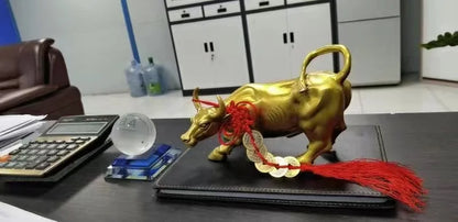 Copper Brass Bull Sculpture