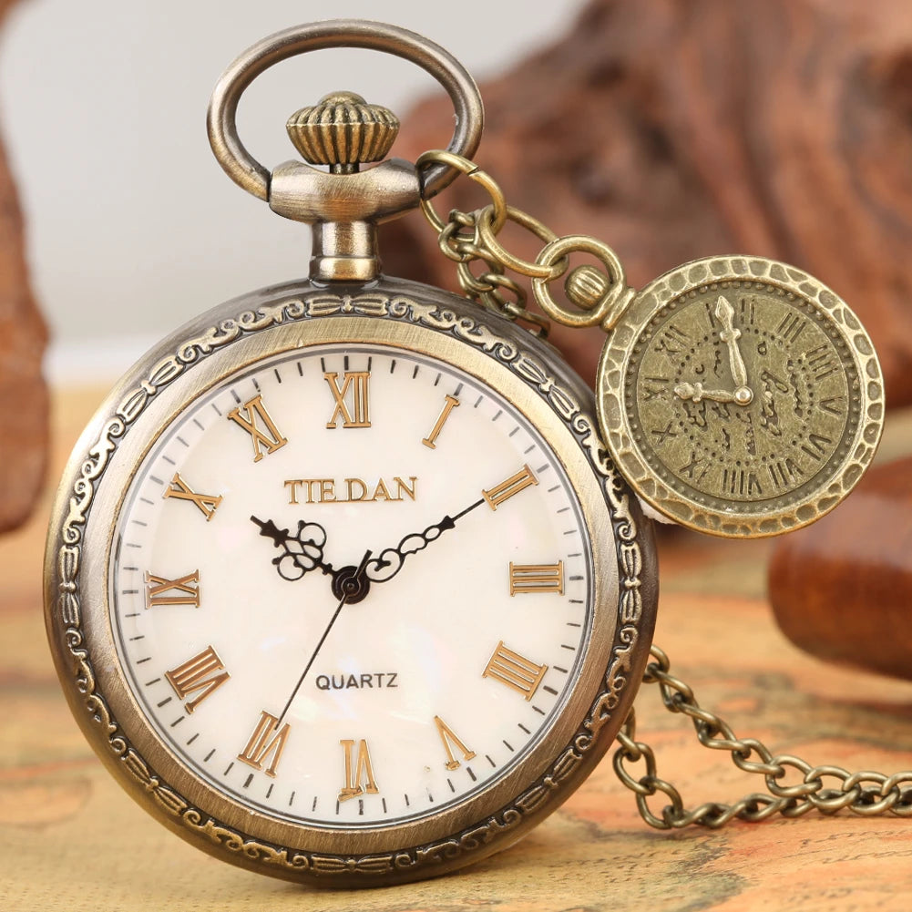 Antique Bronze Double Display Pocket Watch