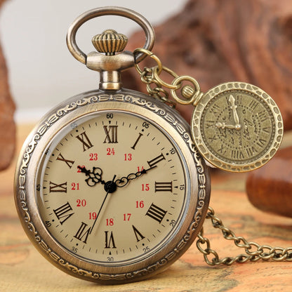 Antique Bronze Double Display Pocket Watch