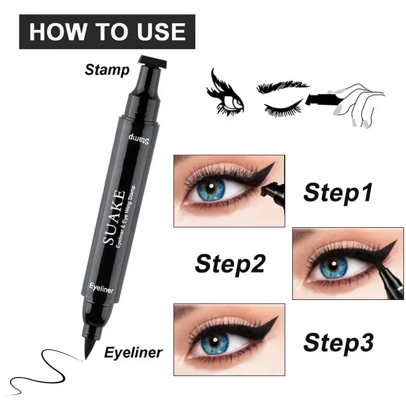 2 In1 Stamp Liquid Eyeliner Pencil Water Proof  Seal Eye Liner