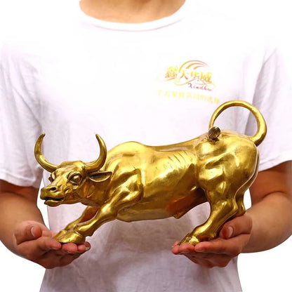 Copper Brass Bull Sculpture