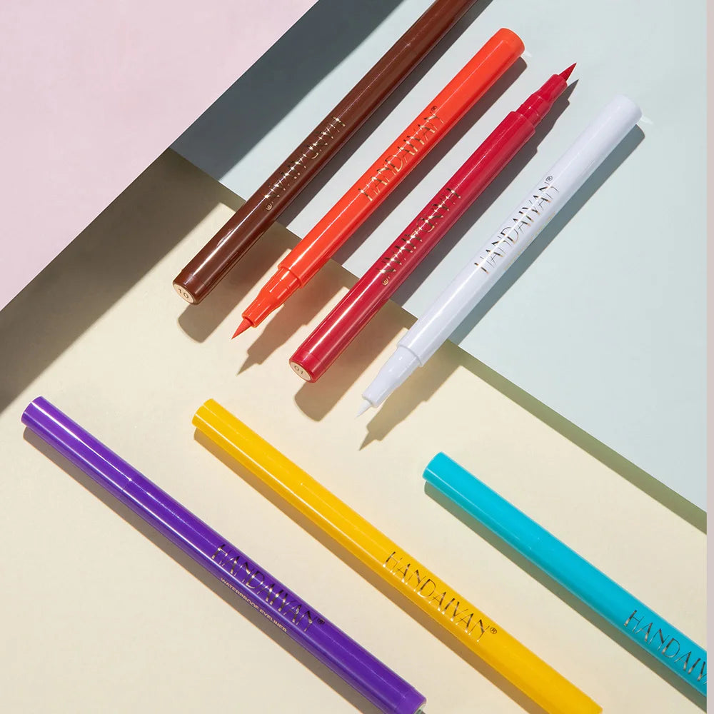 Waterproof Rainbow Matte Colorful Liquid Eye Liner Pencil White Pink Color Eyeliner Pen