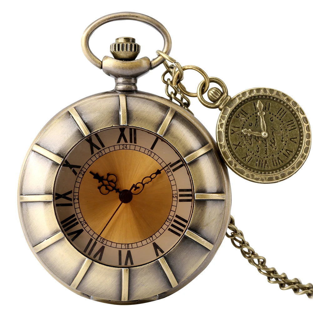 Antique Bronze Double Display Pocket Watch