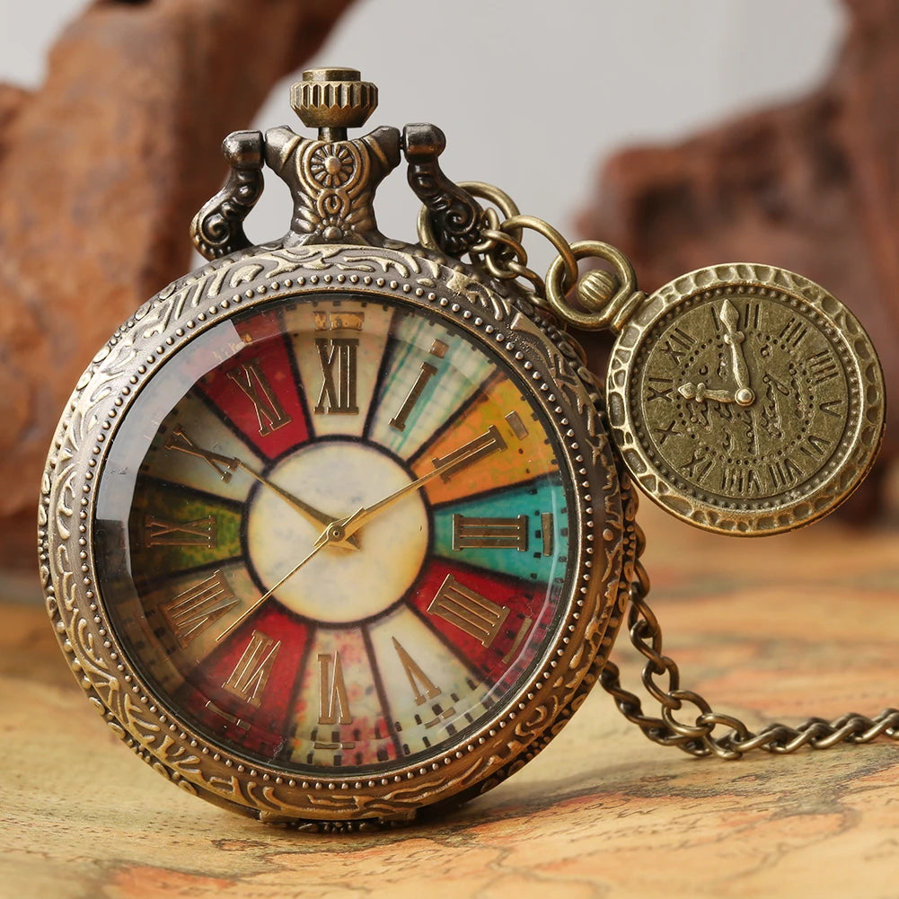 Antique Bronze Double Display Pocket Watch