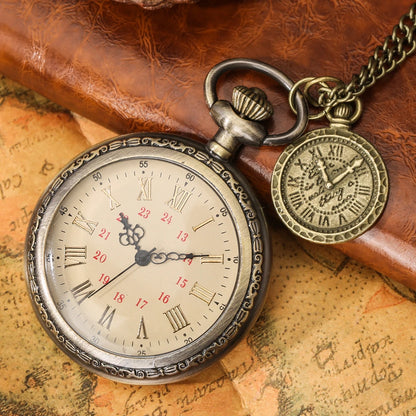 Antique Bronze Double Display Pocket Watch