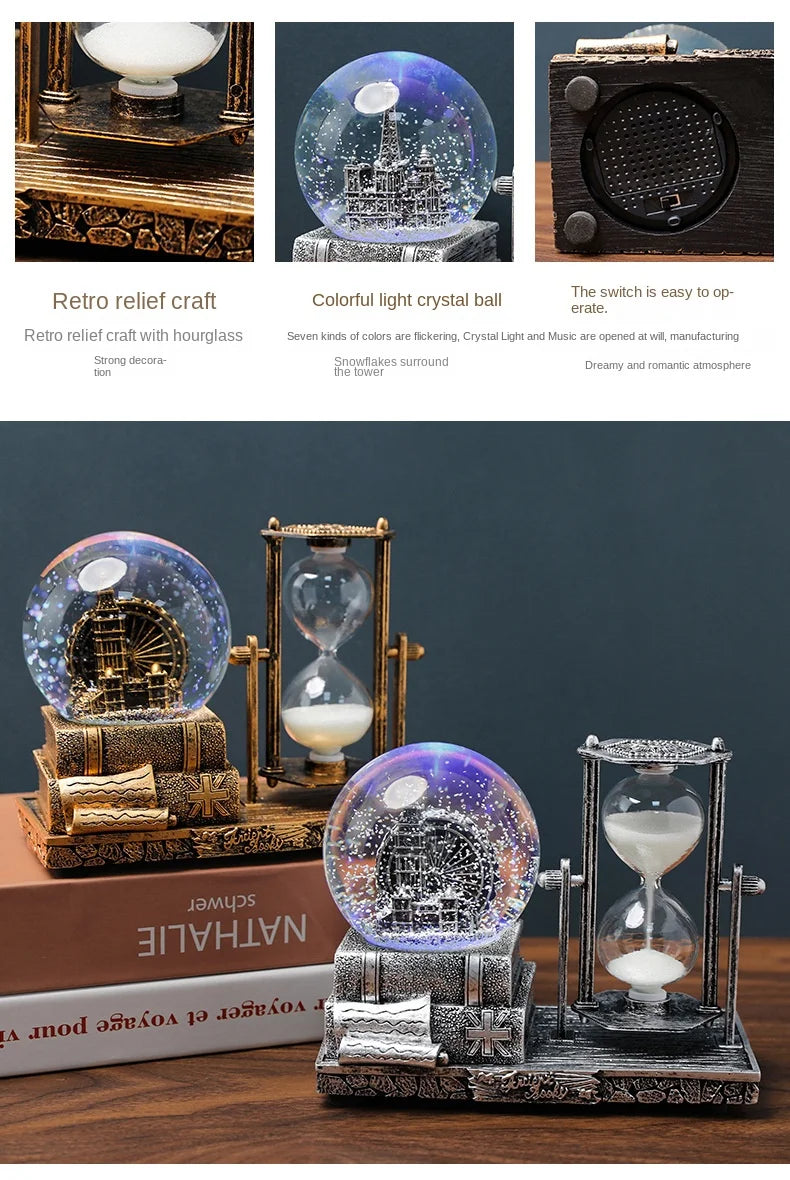 Time Crystal Ball Hourglass Antique