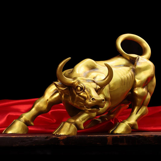 Copper Brass Bull Sculpture