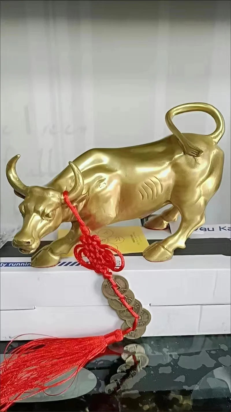 Copper Brass Bull Sculpture